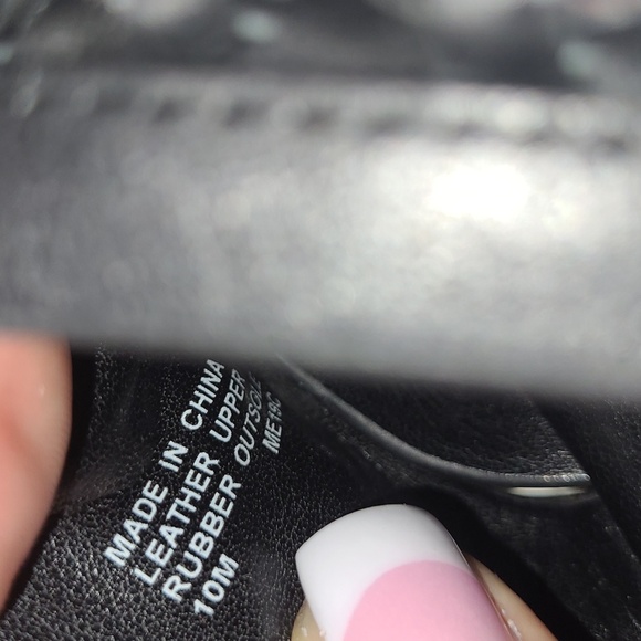 Michael Kors Black Leather Sandals with Silver Chain Design Size 10 - Picture 3 of 13